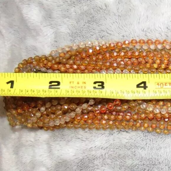 Vintage Long 8 Multi-Strand Amber Beaded Statement Necklace w/ Clasp abt 48" EUC - Picture 14 of 16